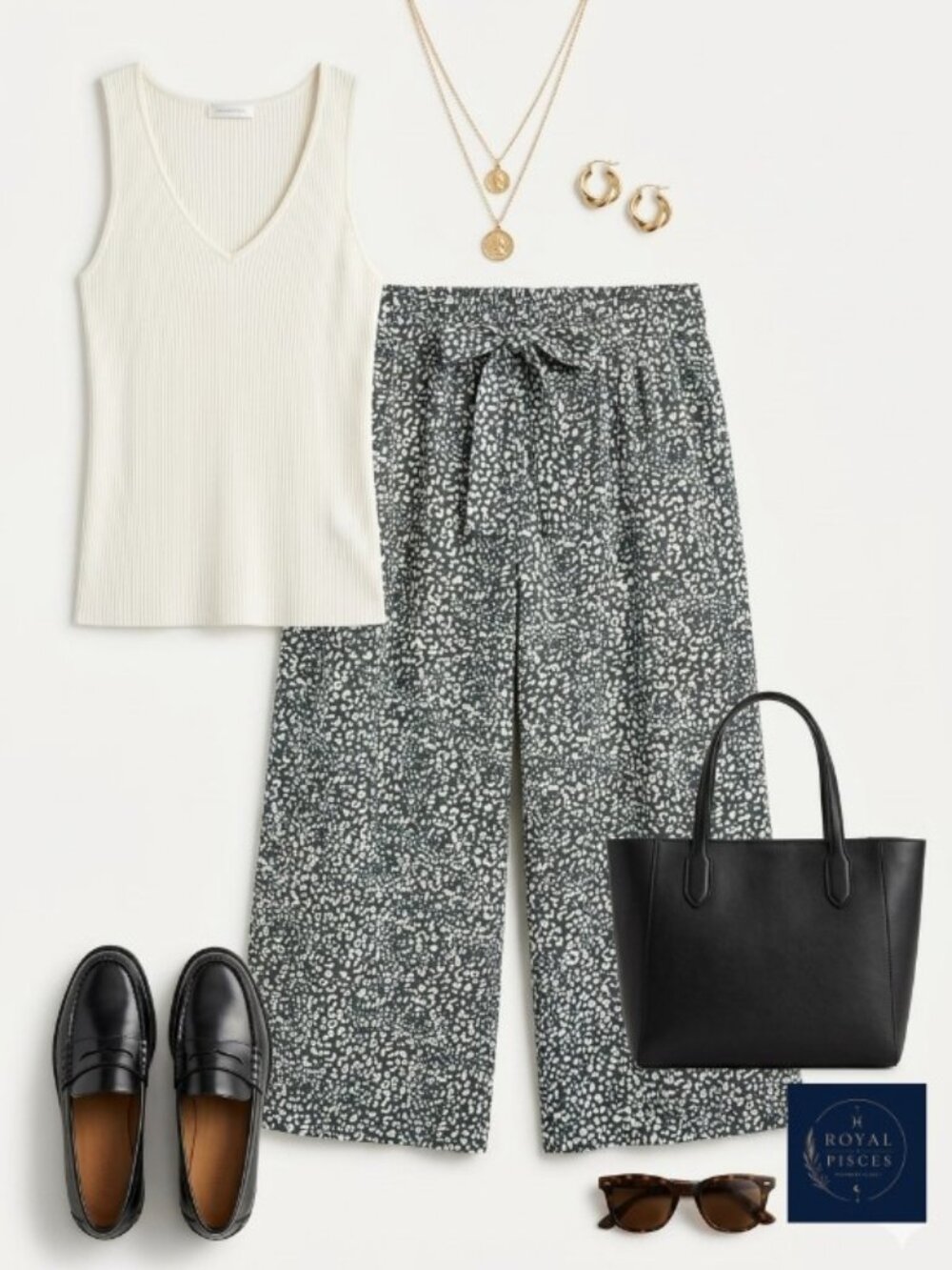 Wide Leg culotte pants in abstract animal print